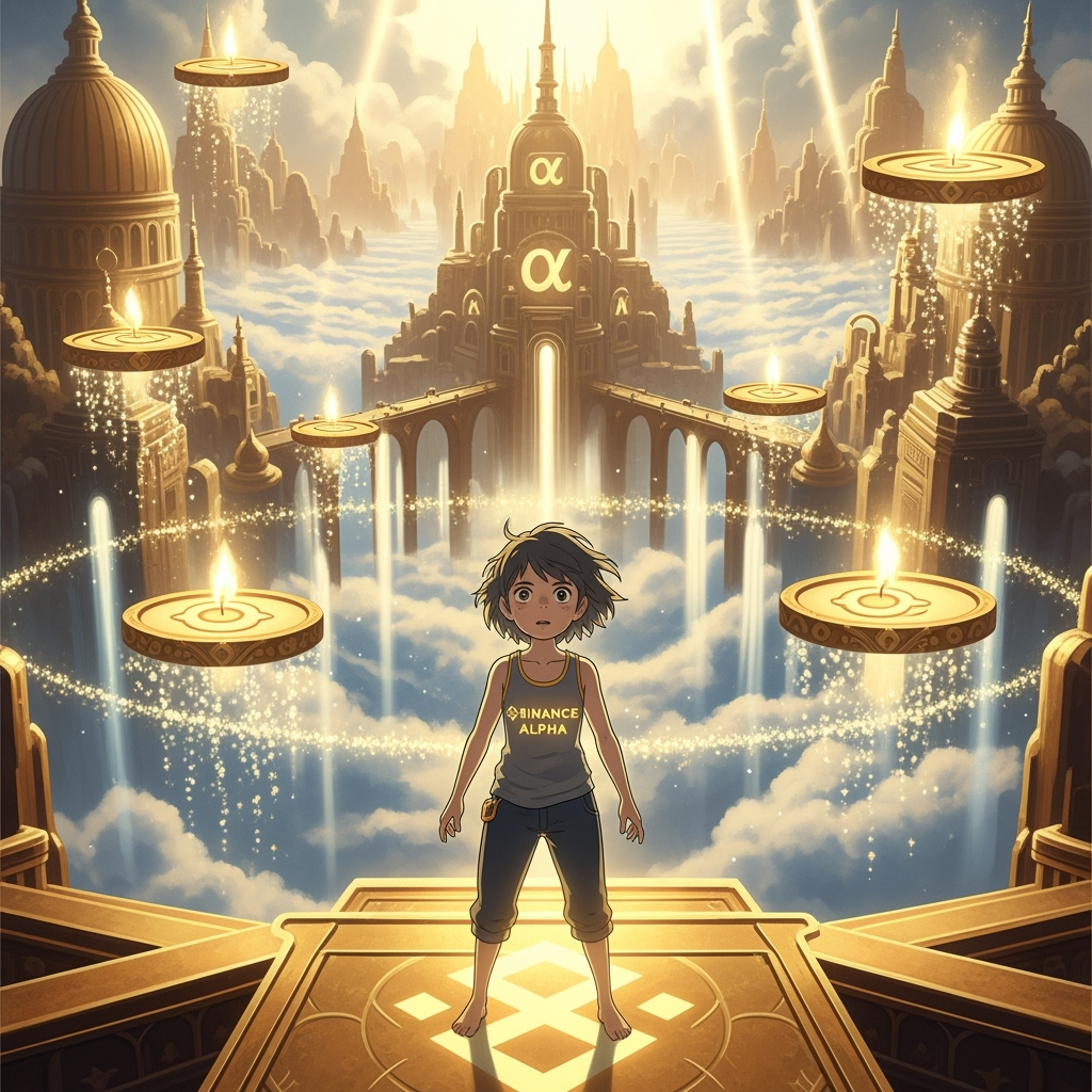 Binance Alpha logo in Ghibli style
