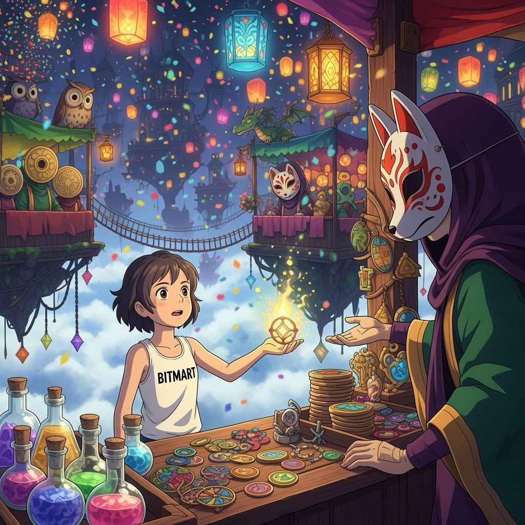 BitMart logo in Ghibli style