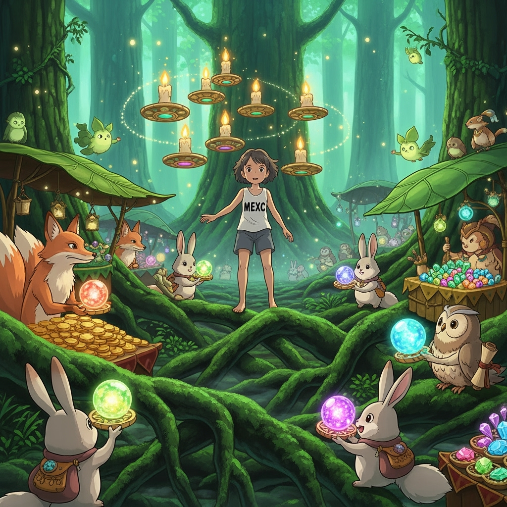 MEXC logo in Ghibli style