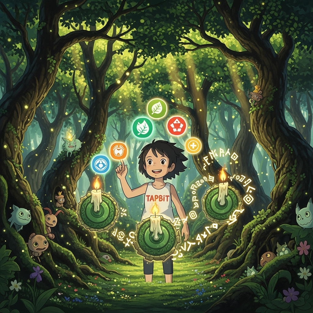 Tapbit logo in Ghibli style